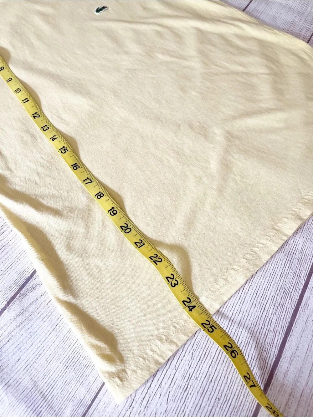 Lacoste alligator 🐊 logo lemon 🍋 yellow t shirt sz 16
